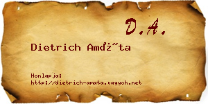 Dietrich Amáta névjegykártya